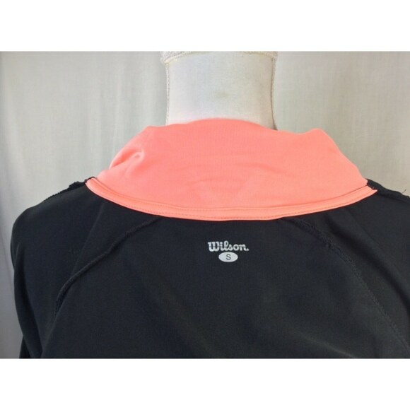 NWT Wilson Black Zip Workout Jacket Woman's Size S Coral Salmon Collar New - Picture 6 of 7